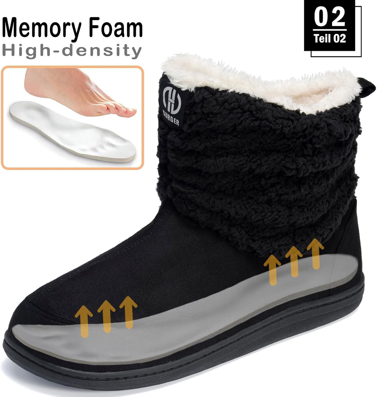 Rowan | Men's Fleece Bootie Slippers