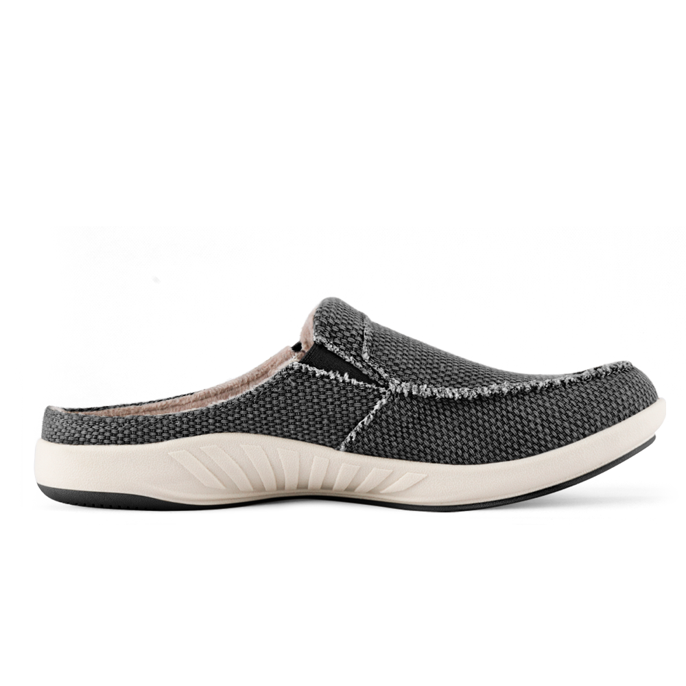 Rowan men's canvas arch support slippers black