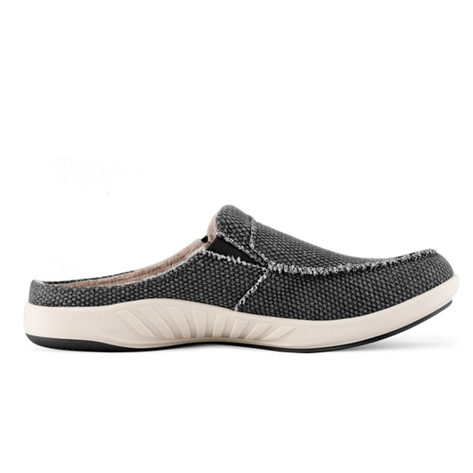 Rowan men's canvas arch support slippers black