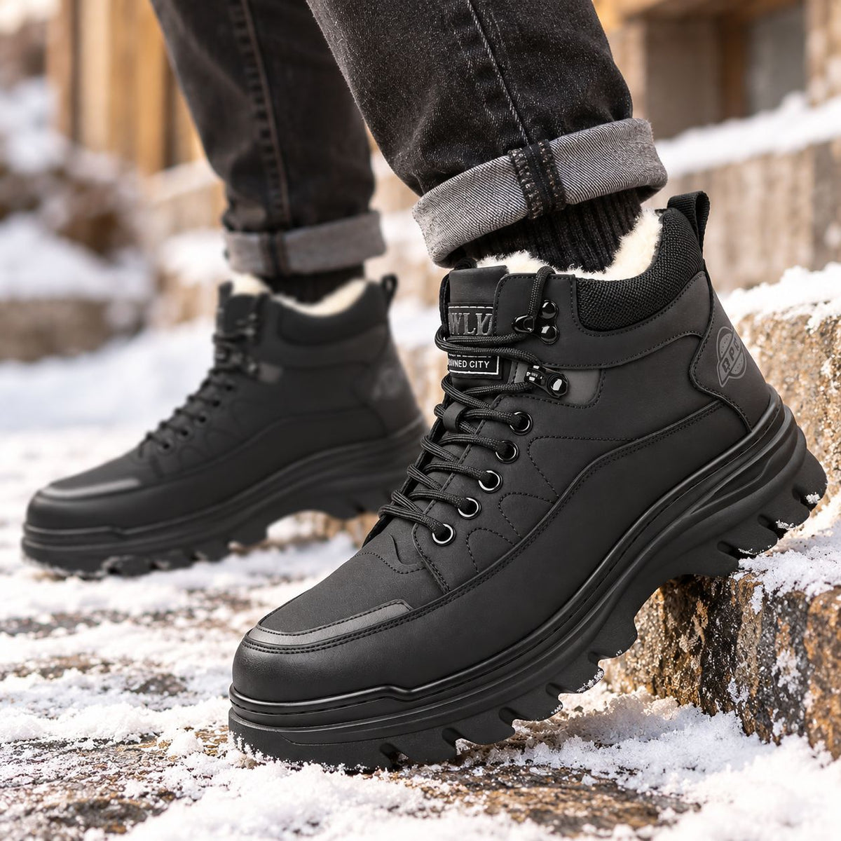 Rowan | Men's Fleece Lined Leather Winter Boots