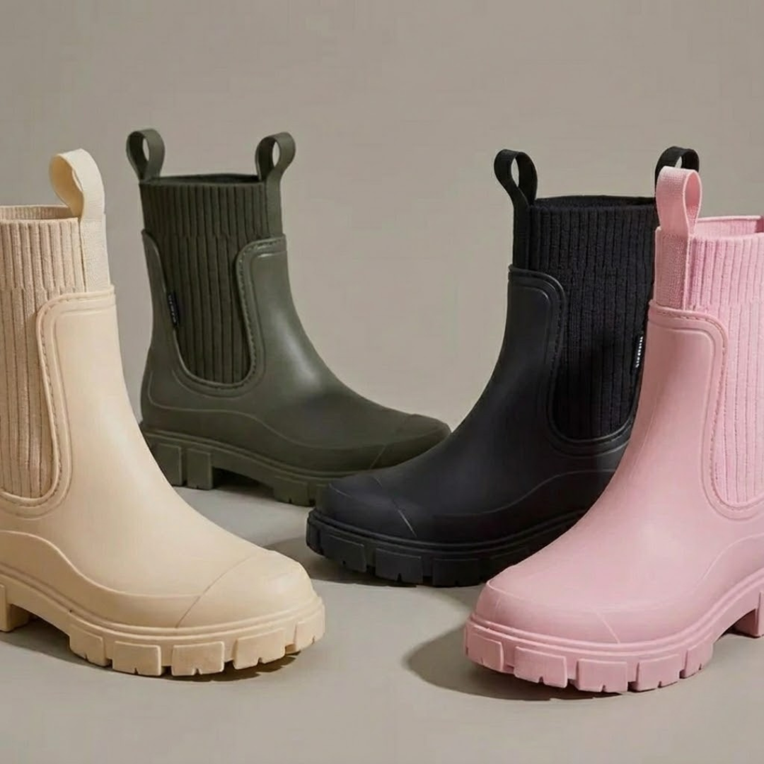 Women's slip-on rain ankle boots