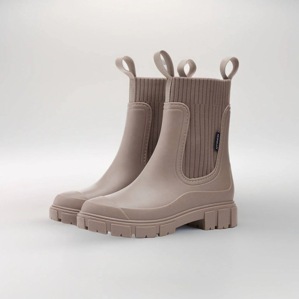 Women's rain ankle boots in taupe