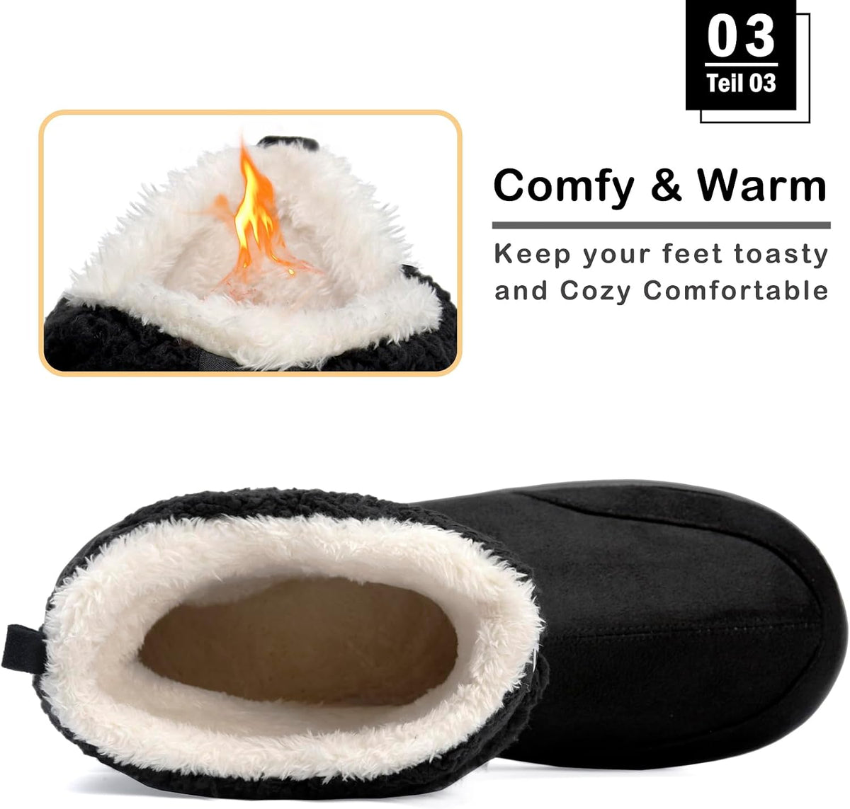 Rowan | Men's Fleece Bootie Slippers