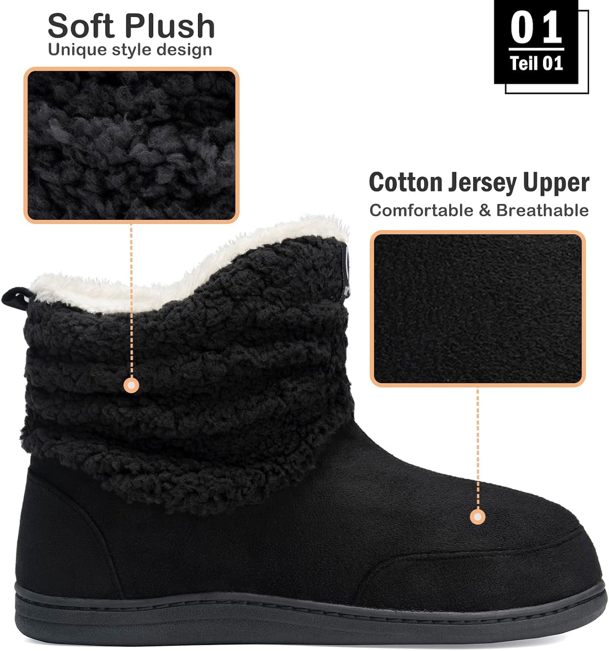 Rowan | Men's Fleece Bootie Slippers