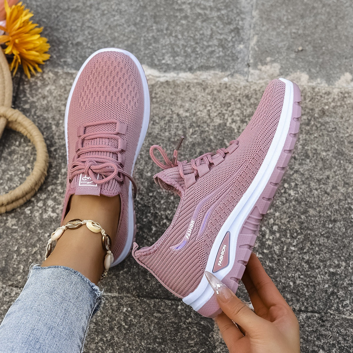Light knit trainers