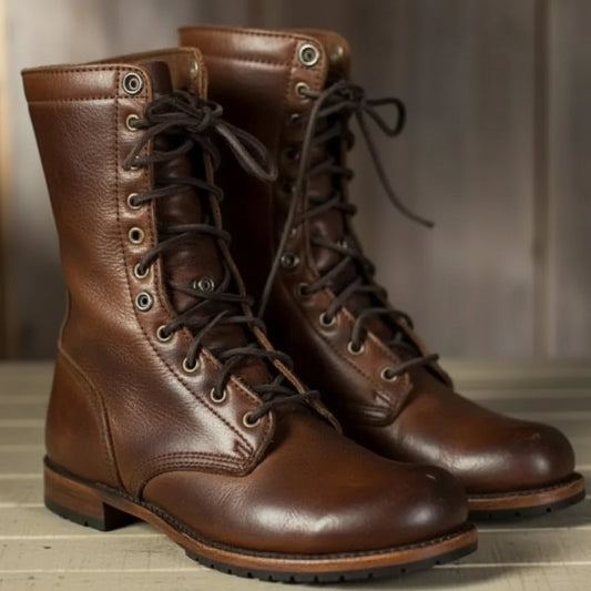 Rowan │ Leather Lace-Up Combat Boots