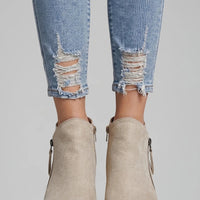 Rowan | Suede Side Zipper Ankle Boots