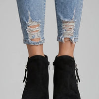 Rowan | Suede Side Zipper Ankle Boots