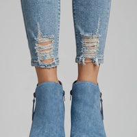 Rowan | Suede Side Zipper Ankle Boots