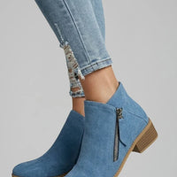 Rowan | Suede Side Zipper Ankle Boots