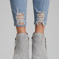 Rowan | Suede Side Zipper Ankle Boots