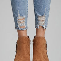 Rowan | Suede Side Zipper Ankle Boots