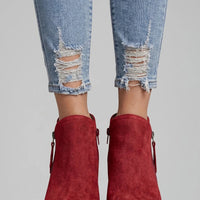 Rowan | Suede Side Zipper Ankle Boots