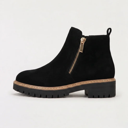 Women's black waterproof orthopaedic ankle boots