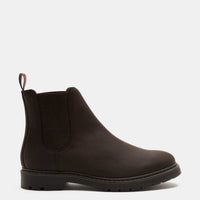Men's dark brown waterproof nubuck Chelsea boots