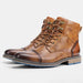 Men's brown leather lace-up boots