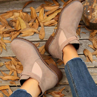 Block heel ankle boots detail