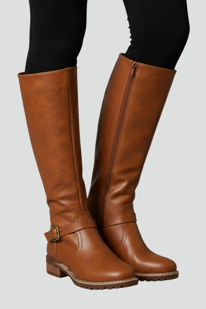 Rowan | Wide Calf Leather Boots