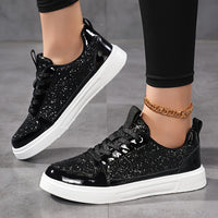 Rowan | Black Glitter Trainers