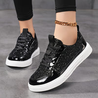 Rowan | Black Glitter Trainers