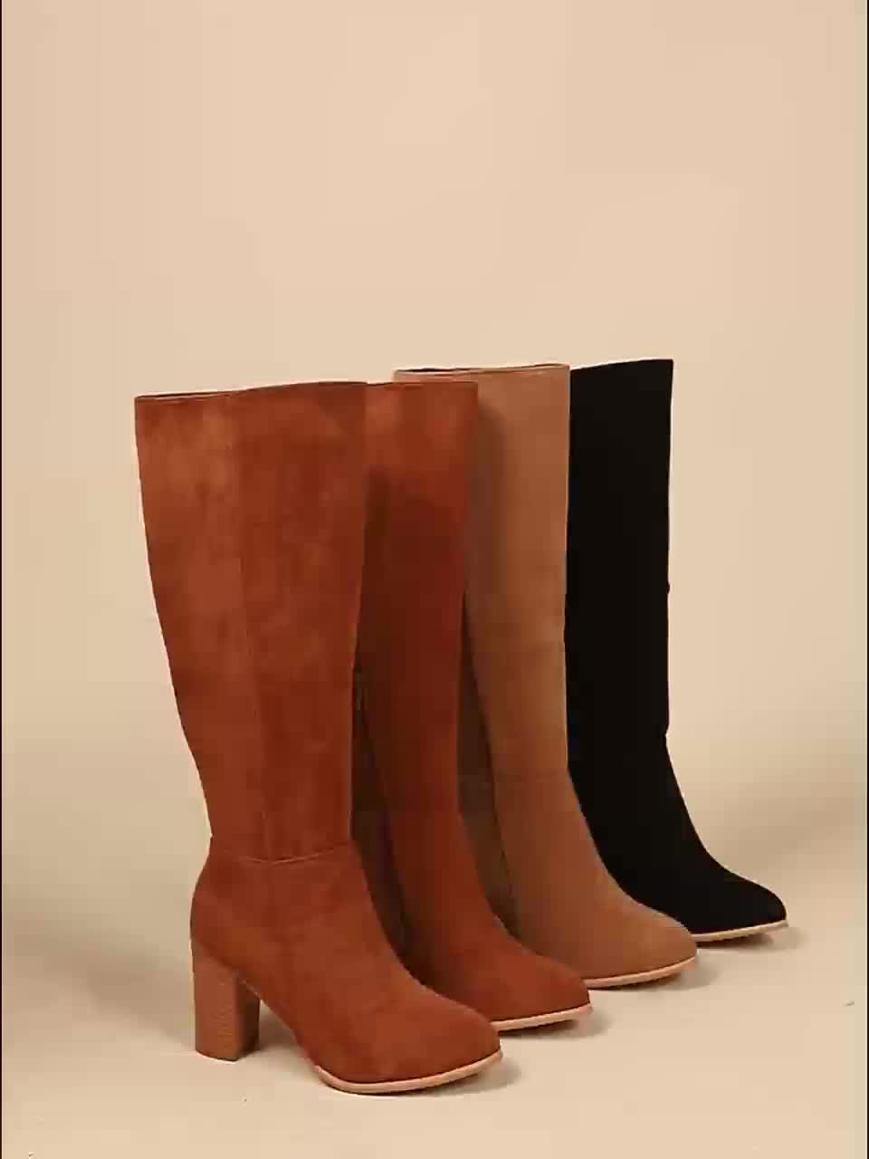 Rowan | Wide Calf Block-Heel Boots