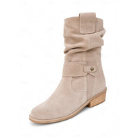 Slouchy ankle boots with buckle detail