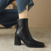 Women's black slip on flat ankle boots