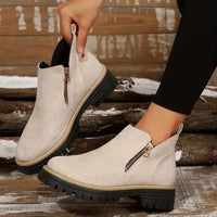 Rowan | Women's Golden-Tone Zipper Ankle Boots