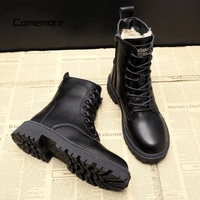 Winter ankle boots with rounded toe