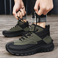 Men's black and white retro waterproof hiking boots