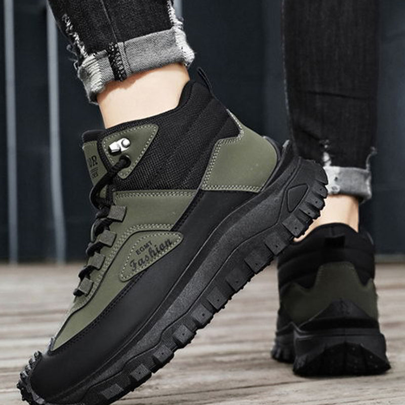 Retro hiking boots side view