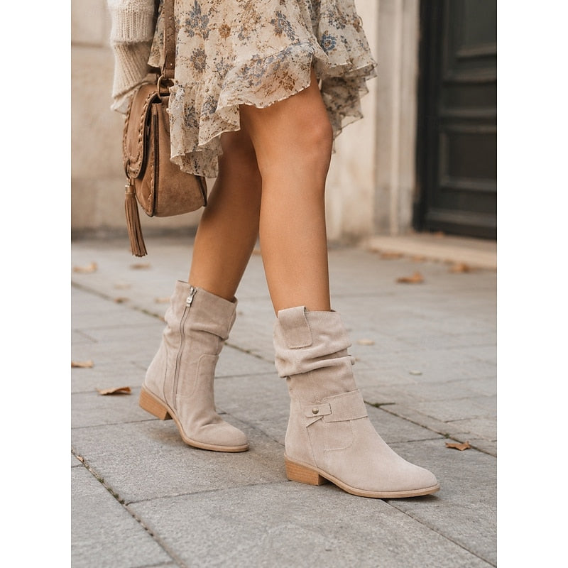 Slouchy ankle boots side view