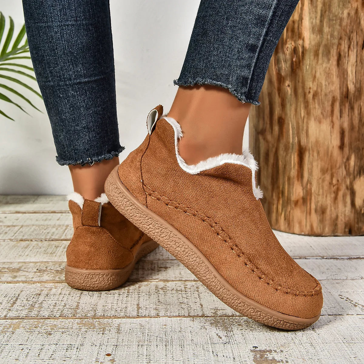 Fur Lined Slipper Boots
