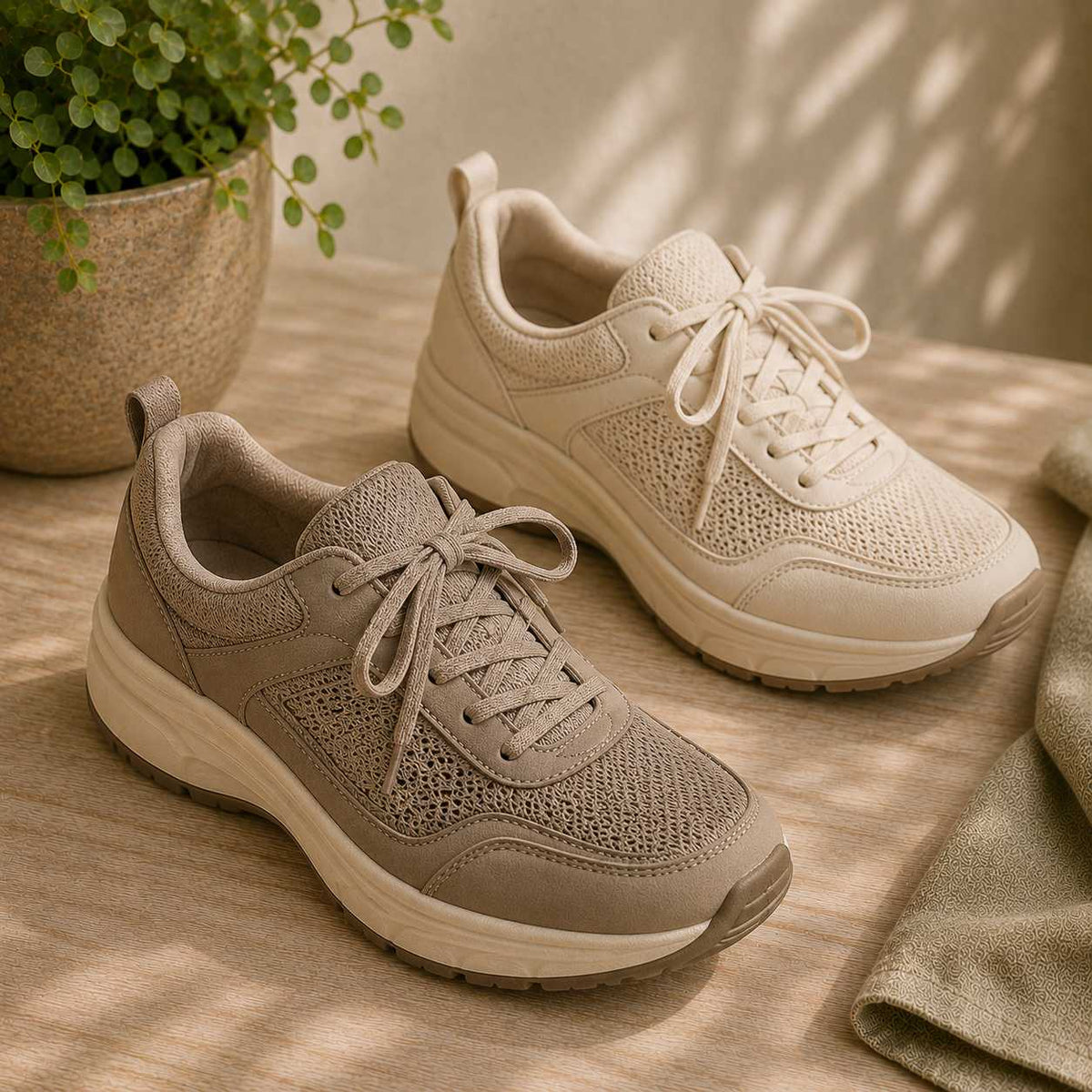Warm lifestyle photo of the orthopedic sandals